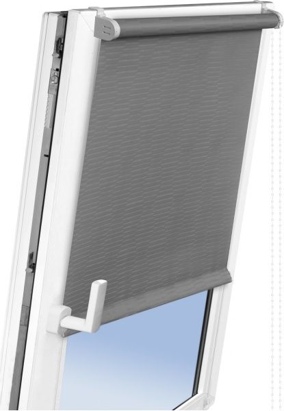 Ролета мини Delfa Жаккард Модерн 62x170 см серая 