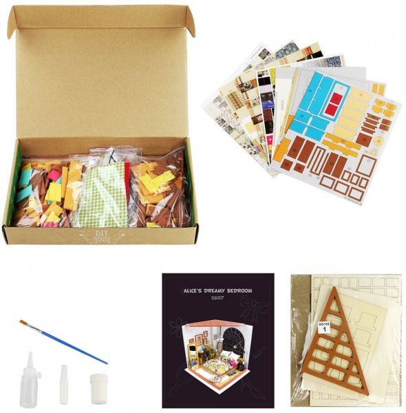 Конструктор Robotime Diy House Спальня DG107