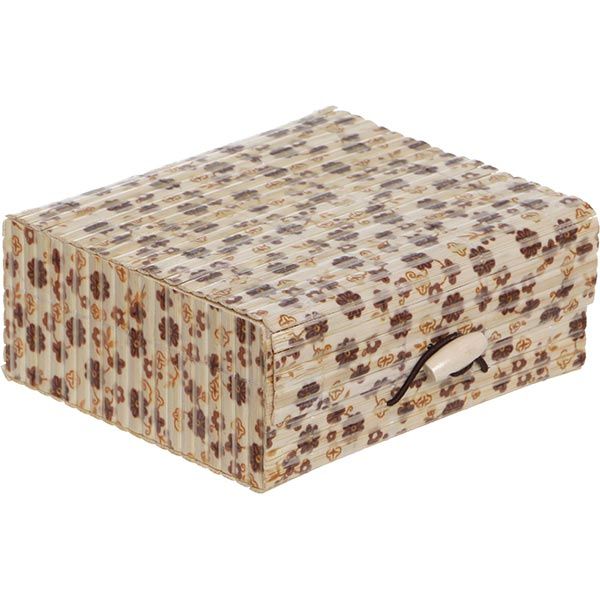 Сундук для украшений Цветочки бамбук 12x10.5 см