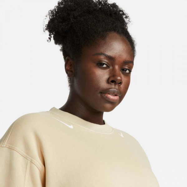 Світшот Nike W NSW SWSH FLC GX CREW OS DD5610-206 р. M бежевий