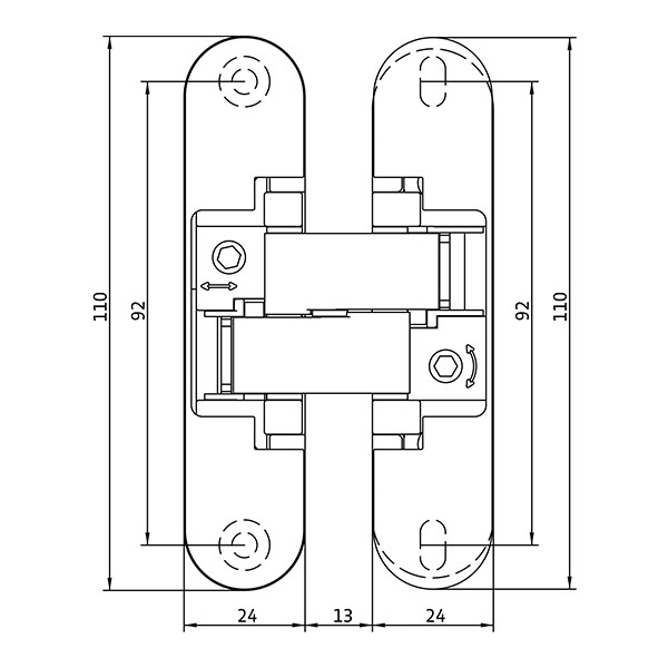 Петля MVM AN 140 3D BLACK AN 140 3D BLACK универсальная 110x24x24 мм черный универсальная 1 шт.