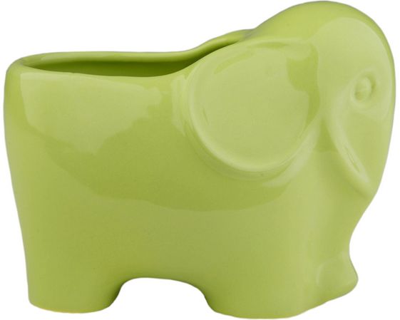 Кашпо керамічне Eterna 3106-11 слоненя фігурний зелений 