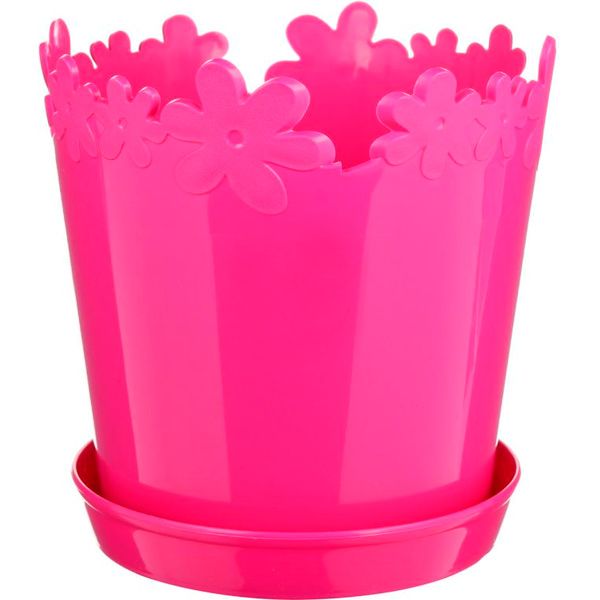 Горщик пластиковий Алеана Лютик круглий 0,9л рожевий (FGS-KS007 D13) 