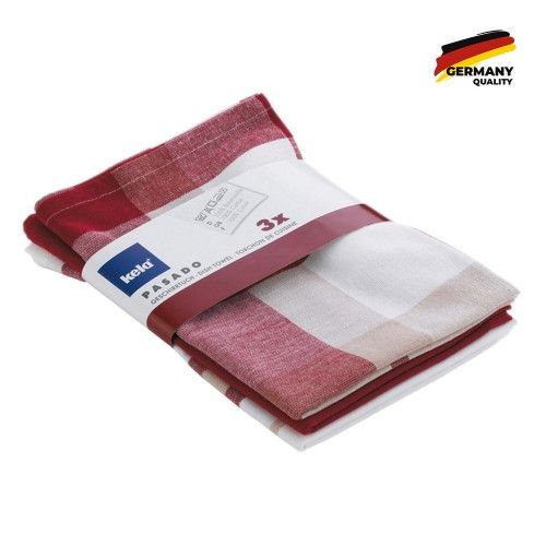 Набір рушників кухонних Pasado 65х45 червоний 3 шт. 45x65 см Kela червоний 