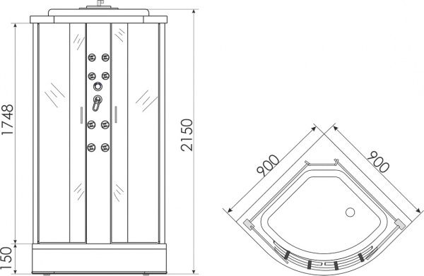 Гидромассажный бокс Erlit ER 3509PF-C4
