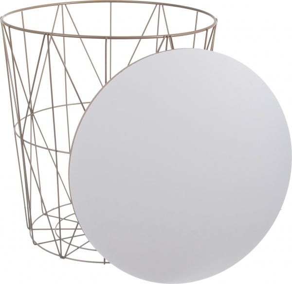 Стіл-кошик Сканді 40х40х42 см білий з золотим 