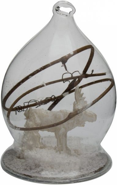 Підвіска Крапля скляна олень 10 см JF140589  