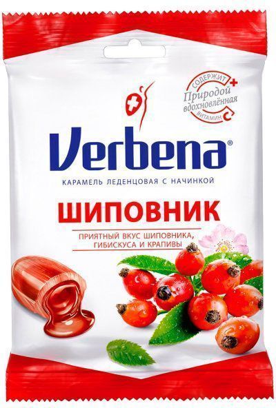 Леденцы Verbena шипшина з вітаміном С 60 г (8585000207212)