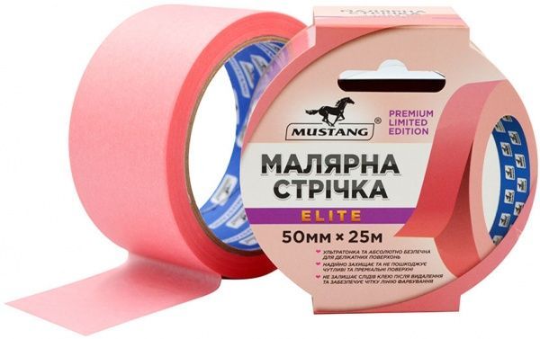 Стрічка малярна Mustang Elite рисова рожева 0,05x25 м