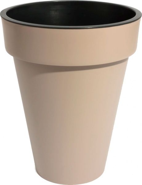 Горщик пластиковий Prosperplast Cube slim 2 в 1 круглий 25л капучино (73952-7502) 