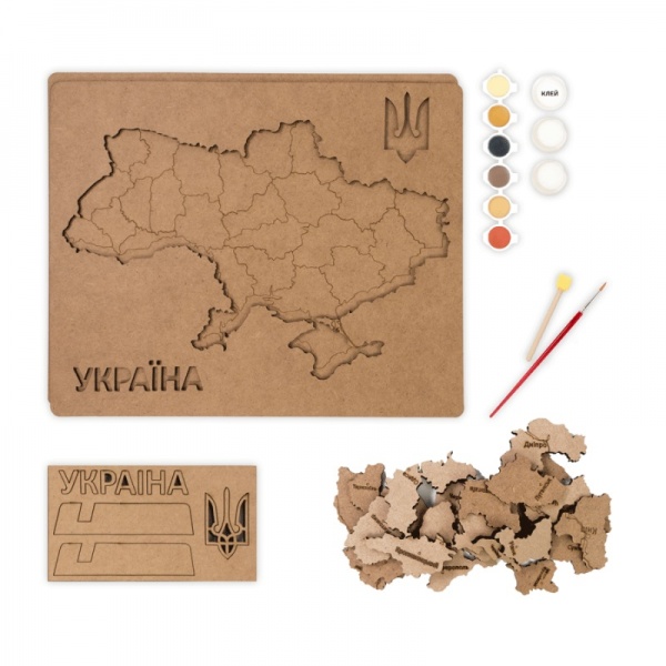 Набор для творчества Карта Украины 3D цвета металлики 30,5x37,5 см Rosa Talent 