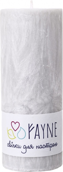 Свічка Циліндр пальмова сіра 6х15 см ТМ FAYNE