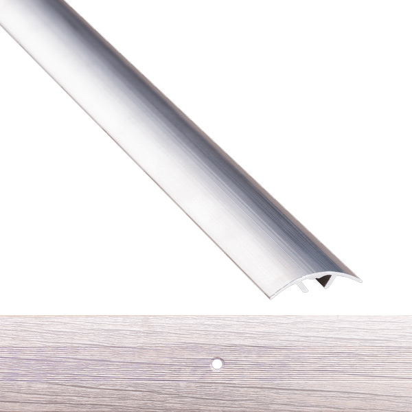 Порожек алюминиевый 6-А Лугалпроф радиальный скрытый крепеж 5х30x900 мм дуб пепельный