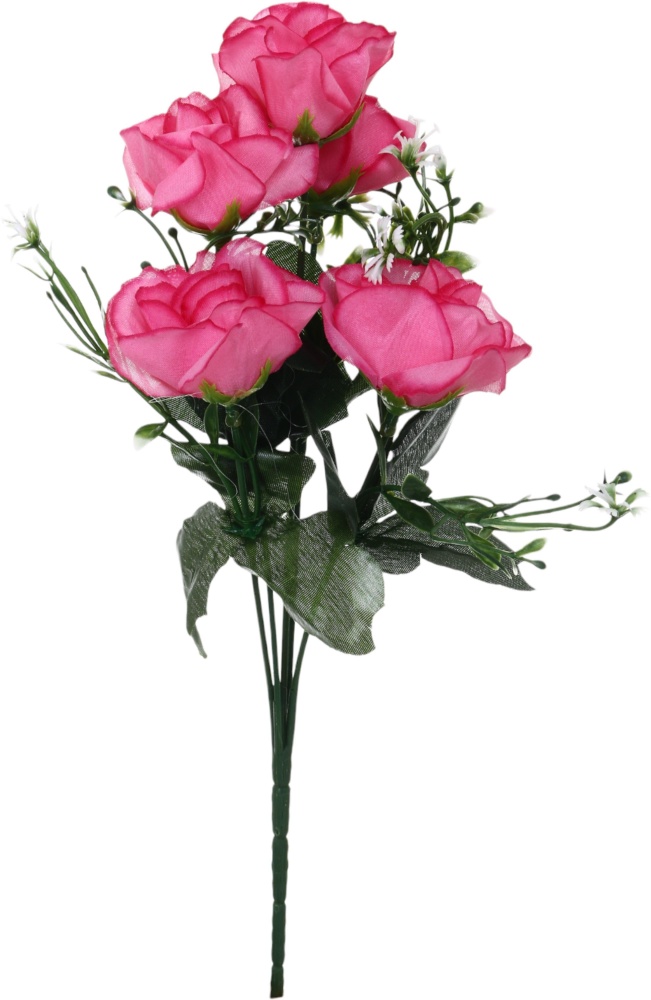 Букет роз искусственный 5 цветков розовый 29 см