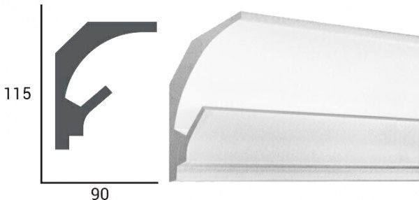 Карниз Tesori KD 201 white 1150x115x90мм 