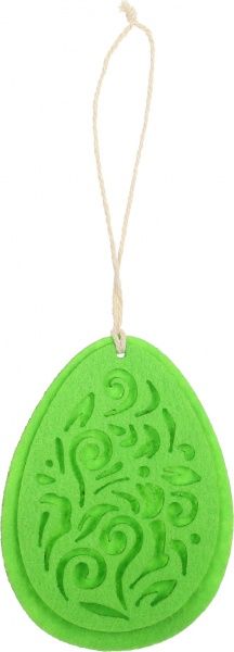 Декор фетровый Яйцо-писанка салатовый, 11х8 см