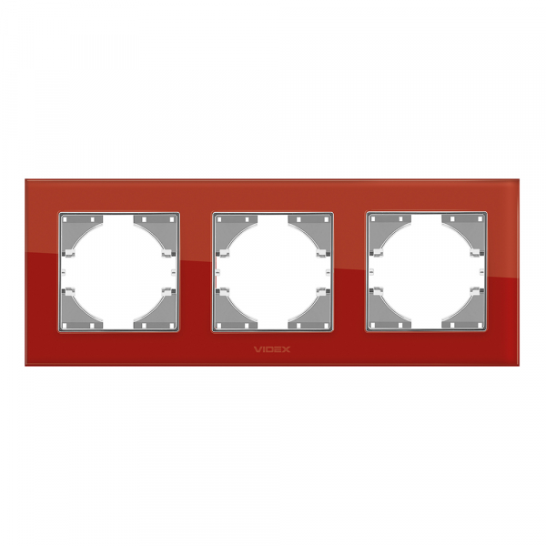 Рамка трехместная Videx Binera горизонтальная красный VF-BNFRG3H-RD
