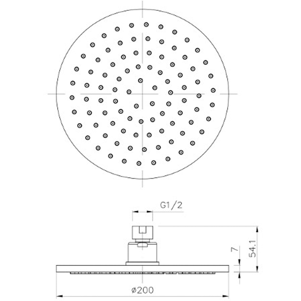 Верхний душ Imprese S200B