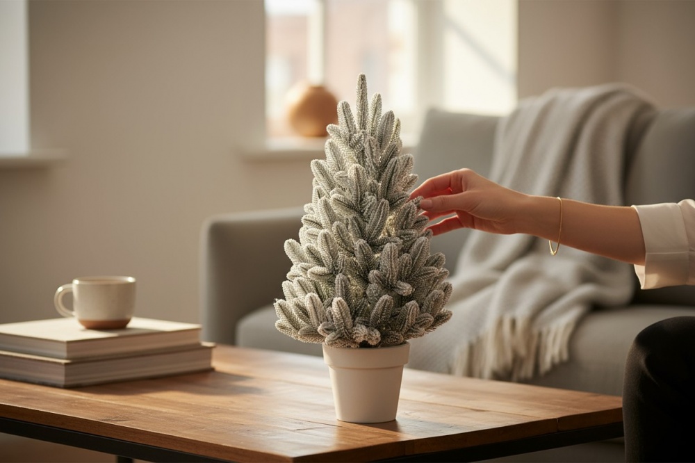 Искусственная елка Лапландська заснеженная 0,9 м белый с зеленым