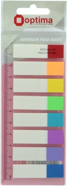 Стикер-закладка 45 * 12 мм 120 шт на линейке Optima