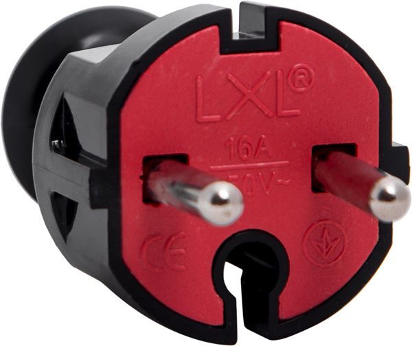 Вилка кабельная LXL с заземлением 220В 16А IP20 пластик черный