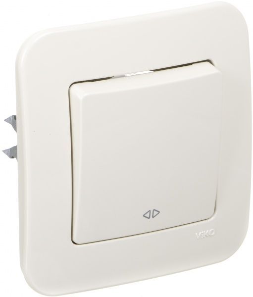 Переключатель перекрестный одноклавишный Viko Rollina без подсветки 10 А 250В кремовый 90421031