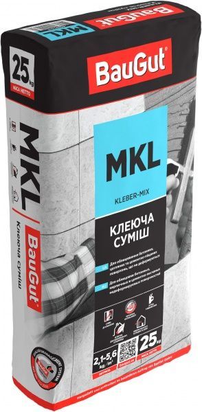 Клей для плитки BauGut MKL 25кг