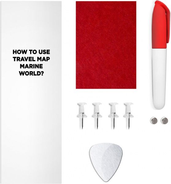 Скретч-карта мира Travel Map Marine World (англ.) 1DEA.me 