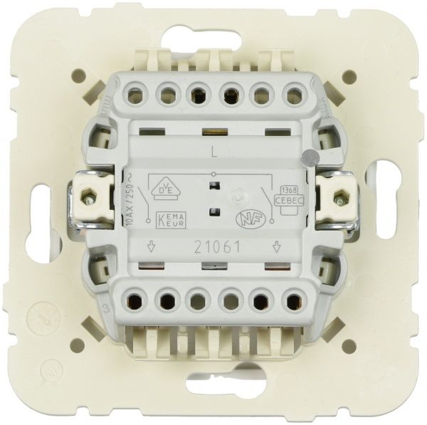 Выключатель проходной двухклавишный Efapel Logus без подсветки 10 А 250В IP20 белый