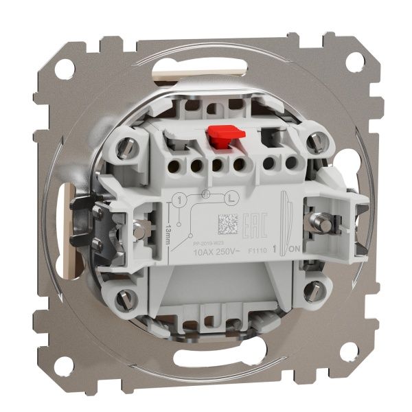 Выключатель одноклавишный Schneider Electric Sedna Design без подсветки 10 А 250В бежевый SDD112101