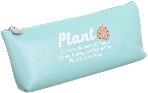 Пенал з білим написом Plant бірюзовий із білим