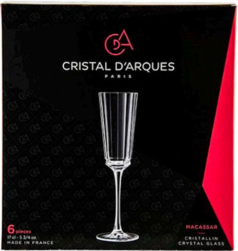Набір бокалів для шампанського Macassar L6588 170 мл 6 шт. Cristal Darques 