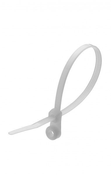 Хомут пластиковый нейлоновый с кольцом 3.6x150 (100 шт./уп.) белый 