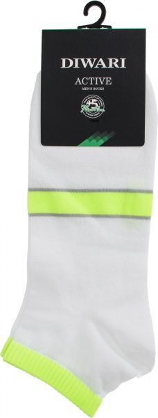 Шкарпетки Diwari ACTIVE 066 р. 44-45 білий із салатовим 