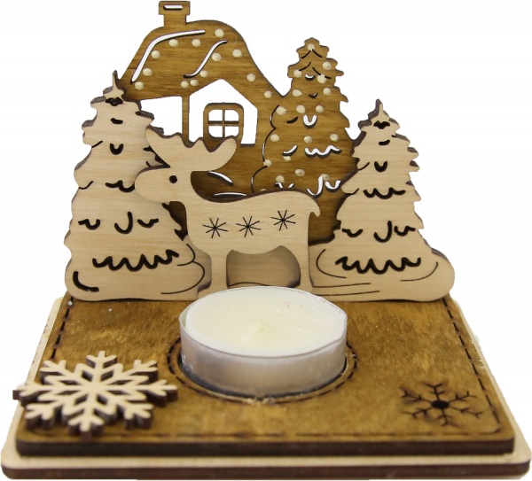 Прикраса новорічна Підсвічник-ялинки 11 см різнокольоровий 1220256