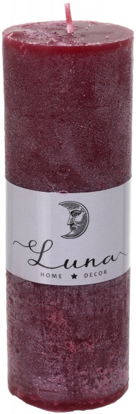 Свічка Рустік циліндр Red Wine C5516-504 Luna