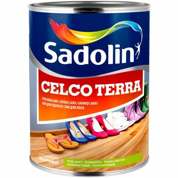 Лак для пола CELCO TERRA 20 Sadolin полумат 1 л