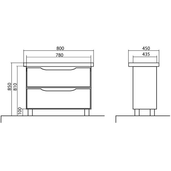 Тумба с умывальником Аква-Родос Венеция 80 см City 80 см
