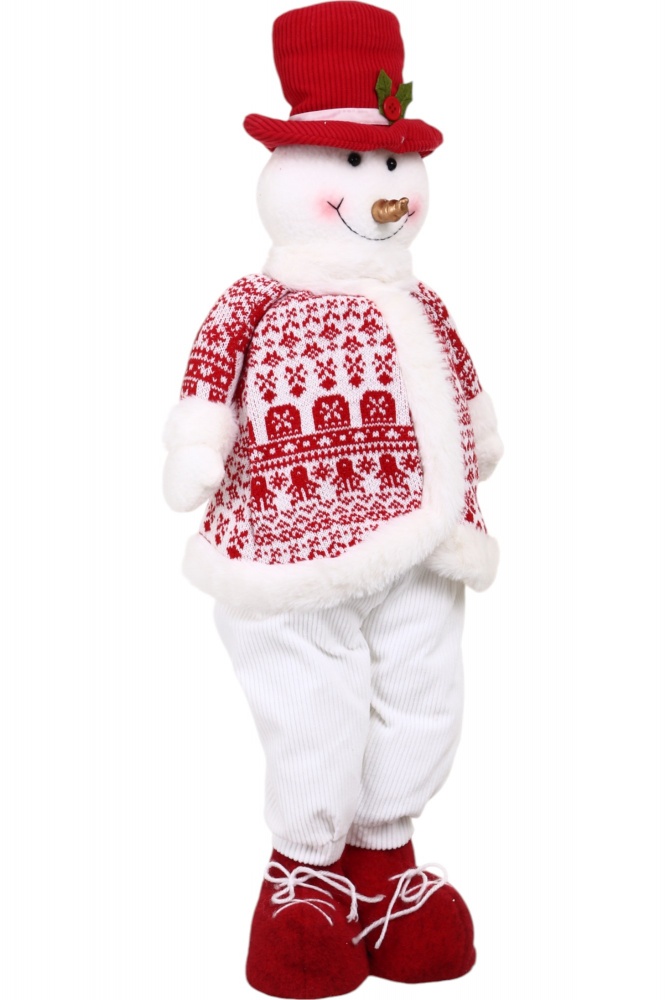 Декорація новорічна текстильна 20x61 см червоно-білий 2 асортименти AJD422307AB