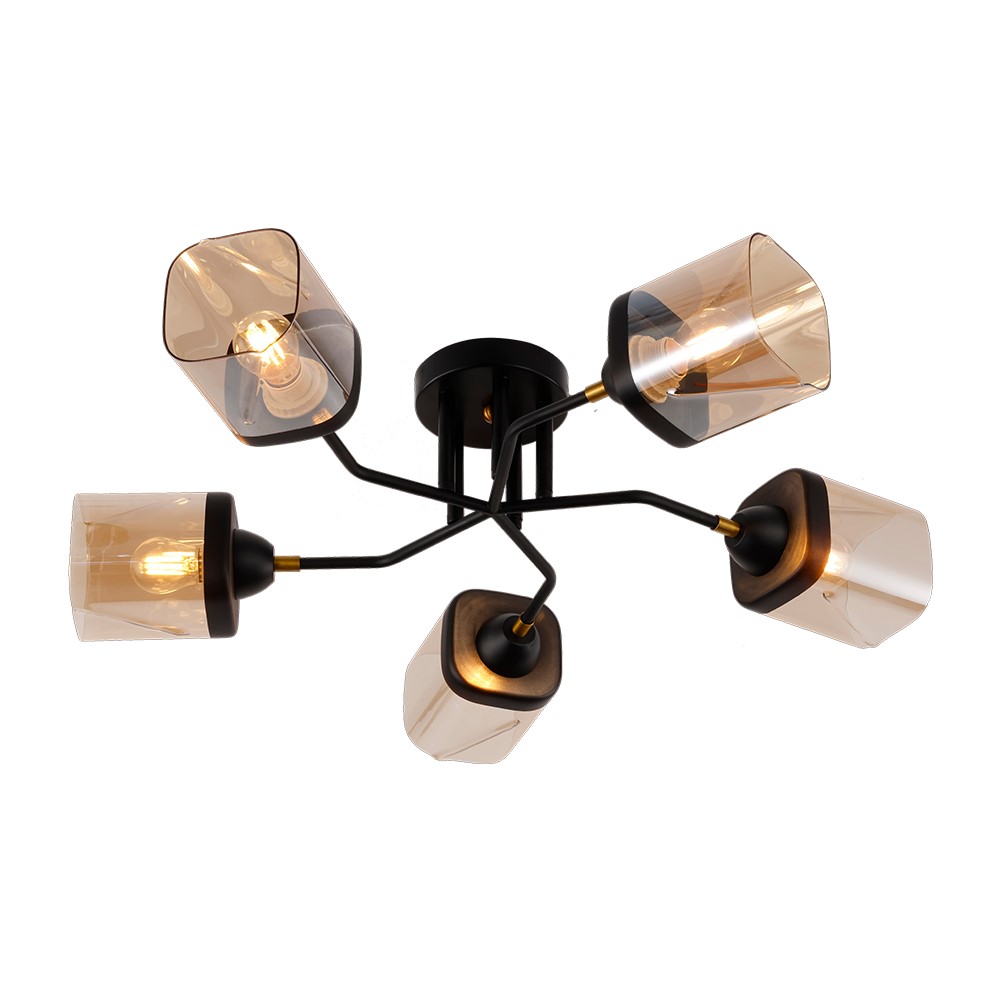 Люстра стельова Blitz Carrara 5x60 Вт Е27 чорний 5191-45