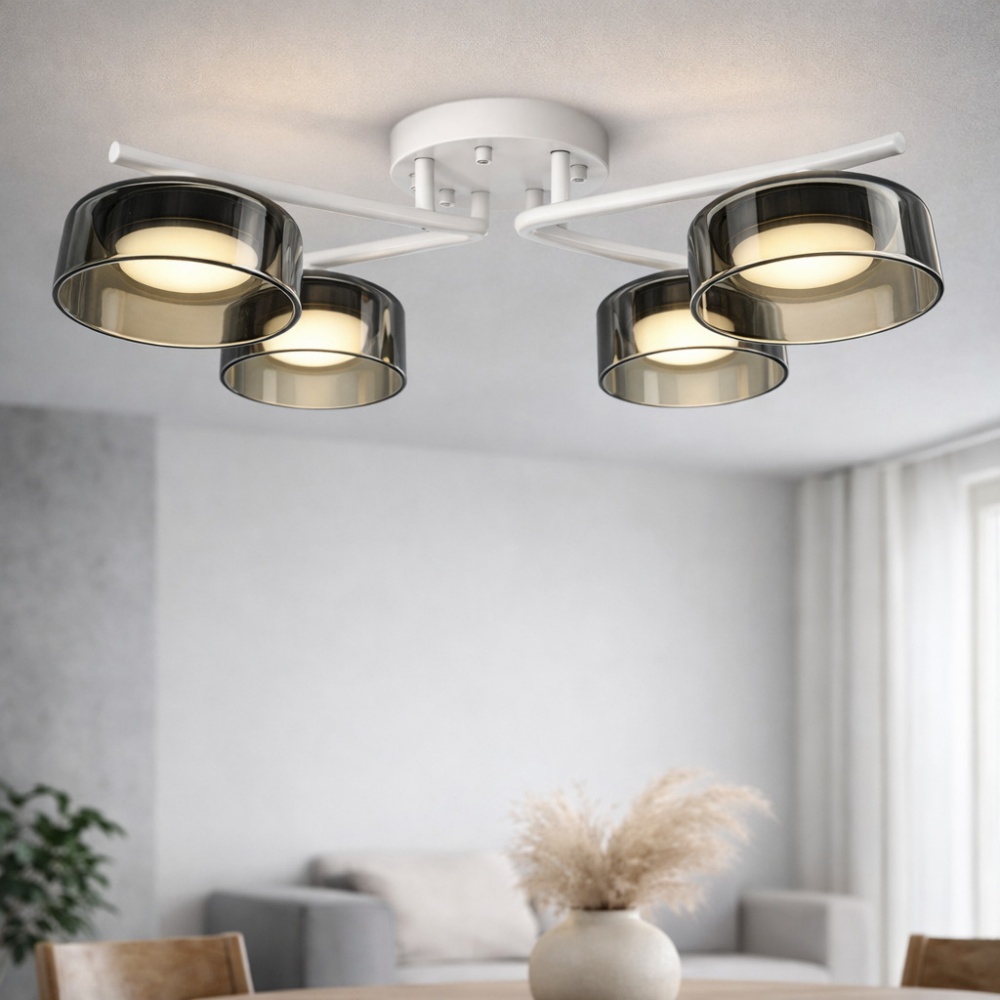 Люстра потолочная LIGHT SET DUSHA MS228 4x12 Вт GX53 белый/дымчатый
