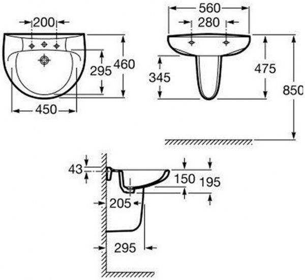 Умывальник ROCA Victoria A325393000