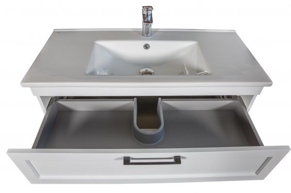 Тумба подвесная ScandiSPA Inari белый мат с умывальником Arte 100 см