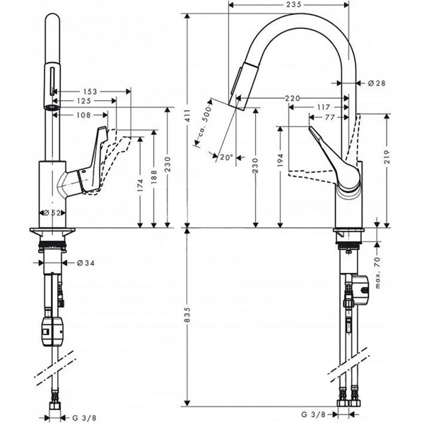 Змішувач для кухні Hansgrohe Cento XL 14803000