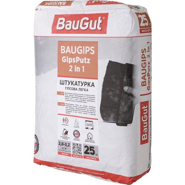 Штукатурка BauGut Gips Putz (2 in 1) 25 кг