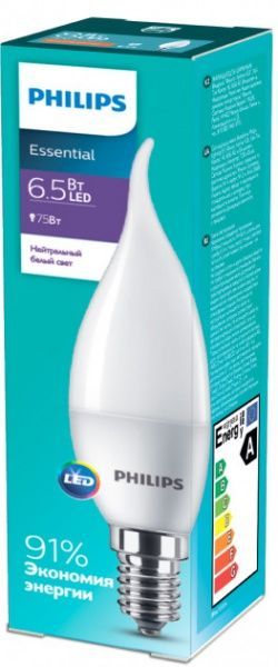 Лампа світлодіодна Philips ESS Candle 6,5 Вт BA35 матова E14 220 В 4000 К 