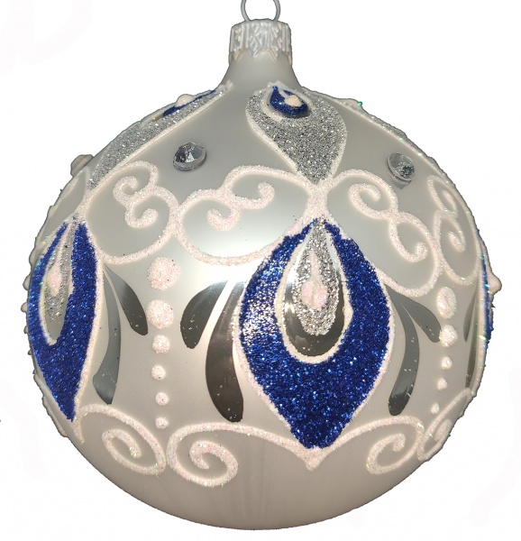 Куля новорічна 100 мм срібний 6518-1