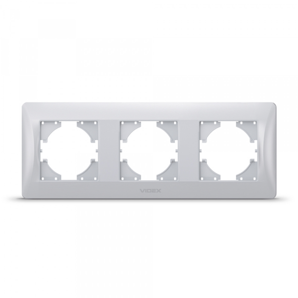 Рамка трехместная Videx Binera горизонтальная серебряный VF-BNFR3H-SS