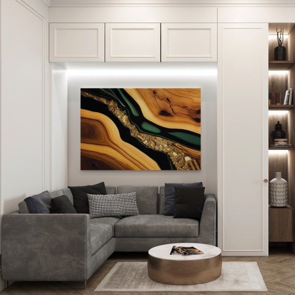 Картина на холсте Золотые камни 80x110 см WS Holst 21022145 