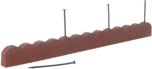 Бордюр MultyHome декоративный резиновый для сада Зубцы, 10х5х120 см, терракотовый